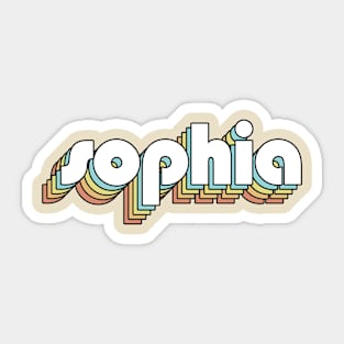 Sophia - Retro Rainbow Typography Faded Style Sticker